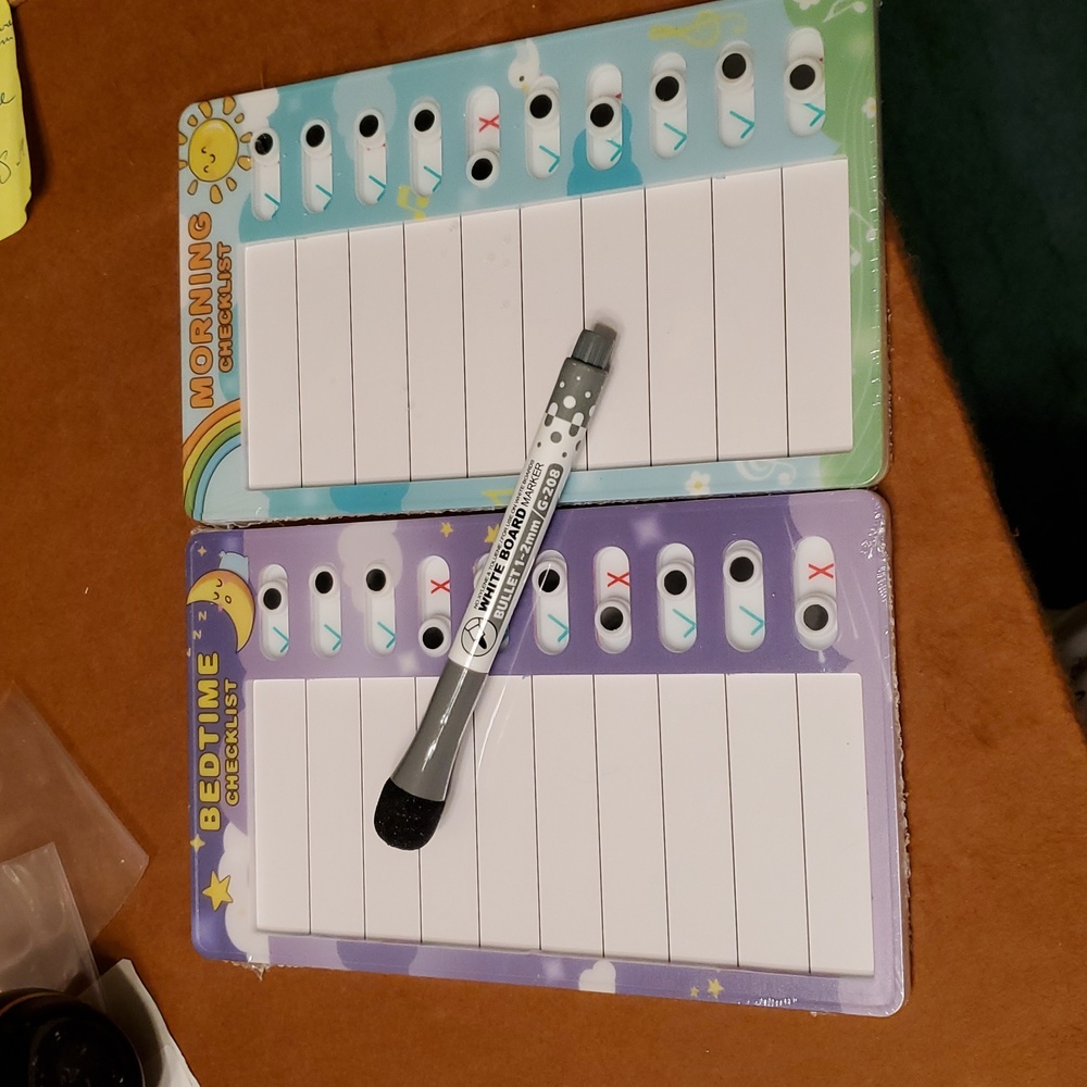 2 Sets Of Two Chore Checklist Morning And Bedtime Chore Title Stickers
